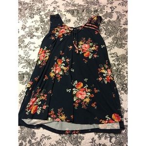 Torrid Black and Floral Tank Top